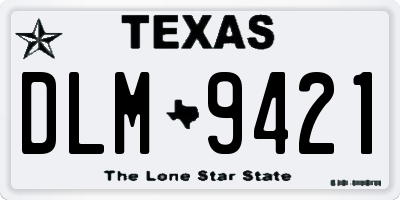 TX license plate DLM9421