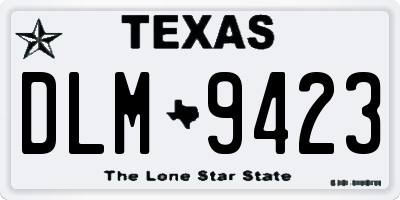 TX license plate DLM9423