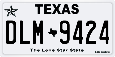 TX license plate DLM9424