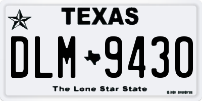 TX license plate DLM9430