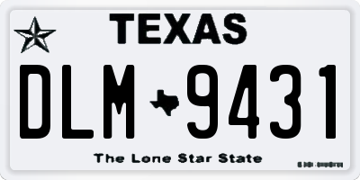 TX license plate DLM9431
