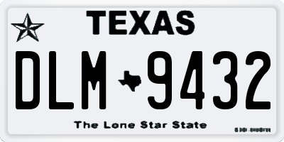 TX license plate DLM9432