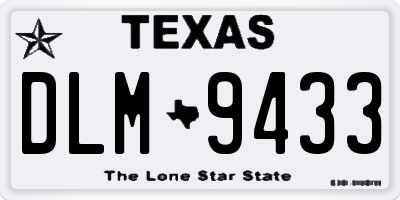 TX license plate DLM9433