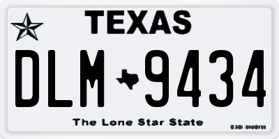 TX license plate DLM9434
