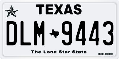 TX license plate DLM9443