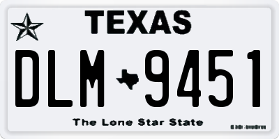 TX license plate DLM9451