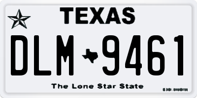 TX license plate DLM9461