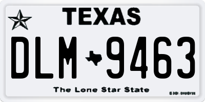 TX license plate DLM9463