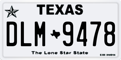 TX license plate DLM9478