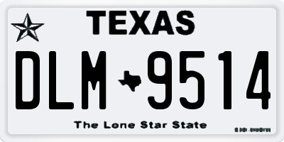 TX license plate DLM9514