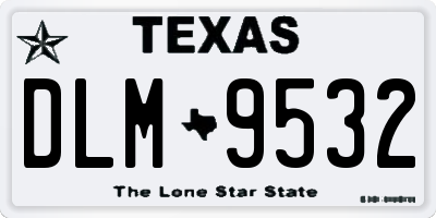 TX license plate DLM9532