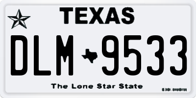 TX license plate DLM9533