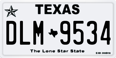 TX license plate DLM9534
