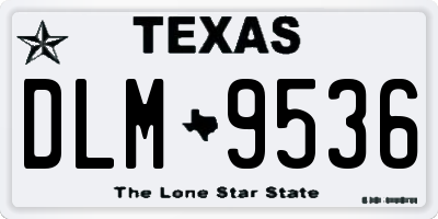 TX license plate DLM9536
