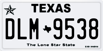 TX license plate DLM9538