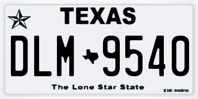 TX license plate DLM9540