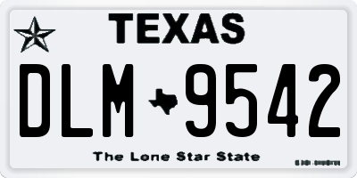 TX license plate DLM9542