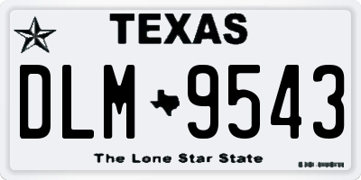 TX license plate DLM9543