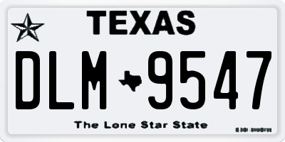 TX license plate DLM9547