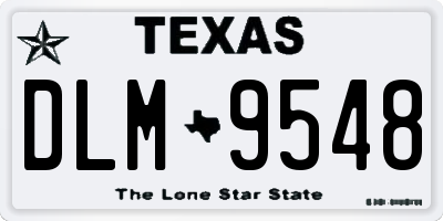 TX license plate DLM9548