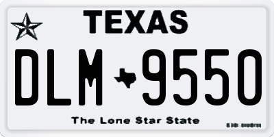 TX license plate DLM9550