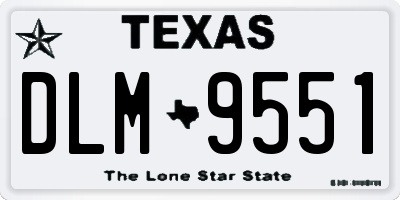 TX license plate DLM9551