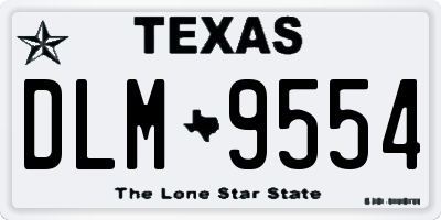 TX license plate DLM9554