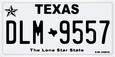 TX license plate DLM9557