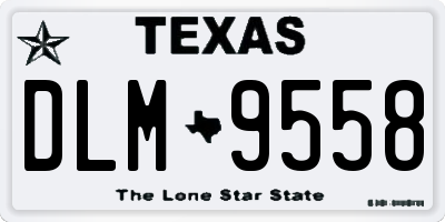 TX license plate DLM9558