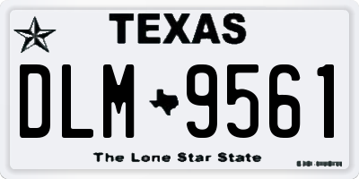TX license plate DLM9561