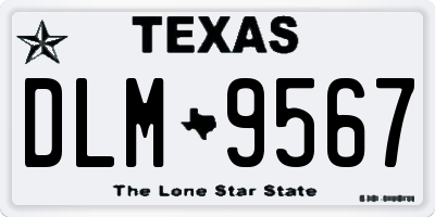 TX license plate DLM9567