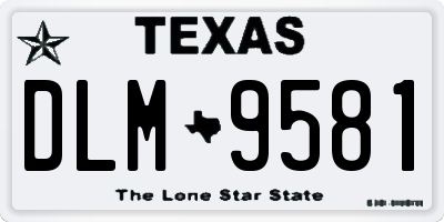 TX license plate DLM9581