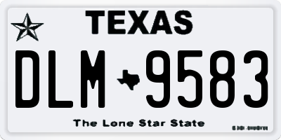 TX license plate DLM9583