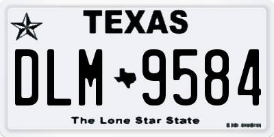 TX license plate DLM9584