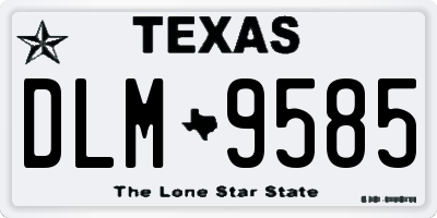 TX license plate DLM9585