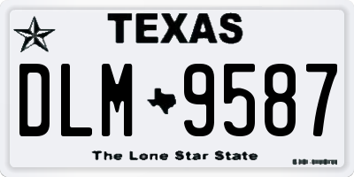 TX license plate DLM9587