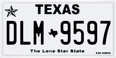 TX license plate DLM9597