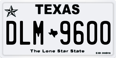 TX license plate DLM9600