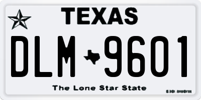 TX license plate DLM9601