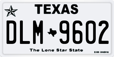 TX license plate DLM9602