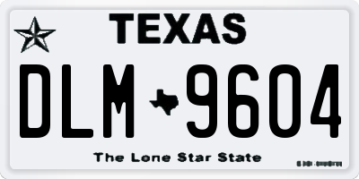 TX license plate DLM9604