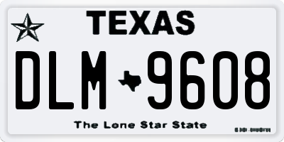 TX license plate DLM9608
