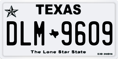 TX license plate DLM9609