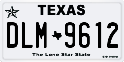 TX license plate DLM9612