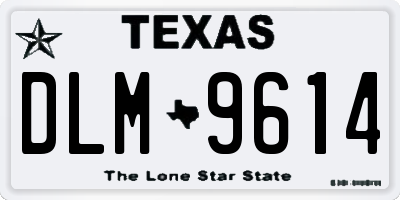TX license plate DLM9614