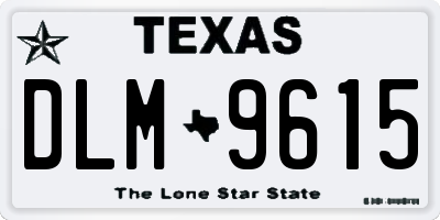TX license plate DLM9615