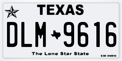 TX license plate DLM9616