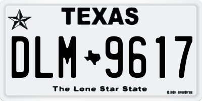 TX license plate DLM9617