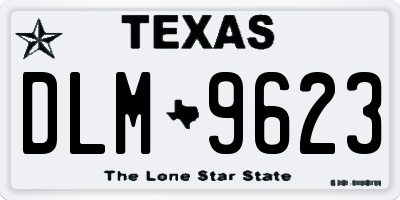 TX license plate DLM9623