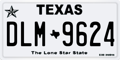 TX license plate DLM9624